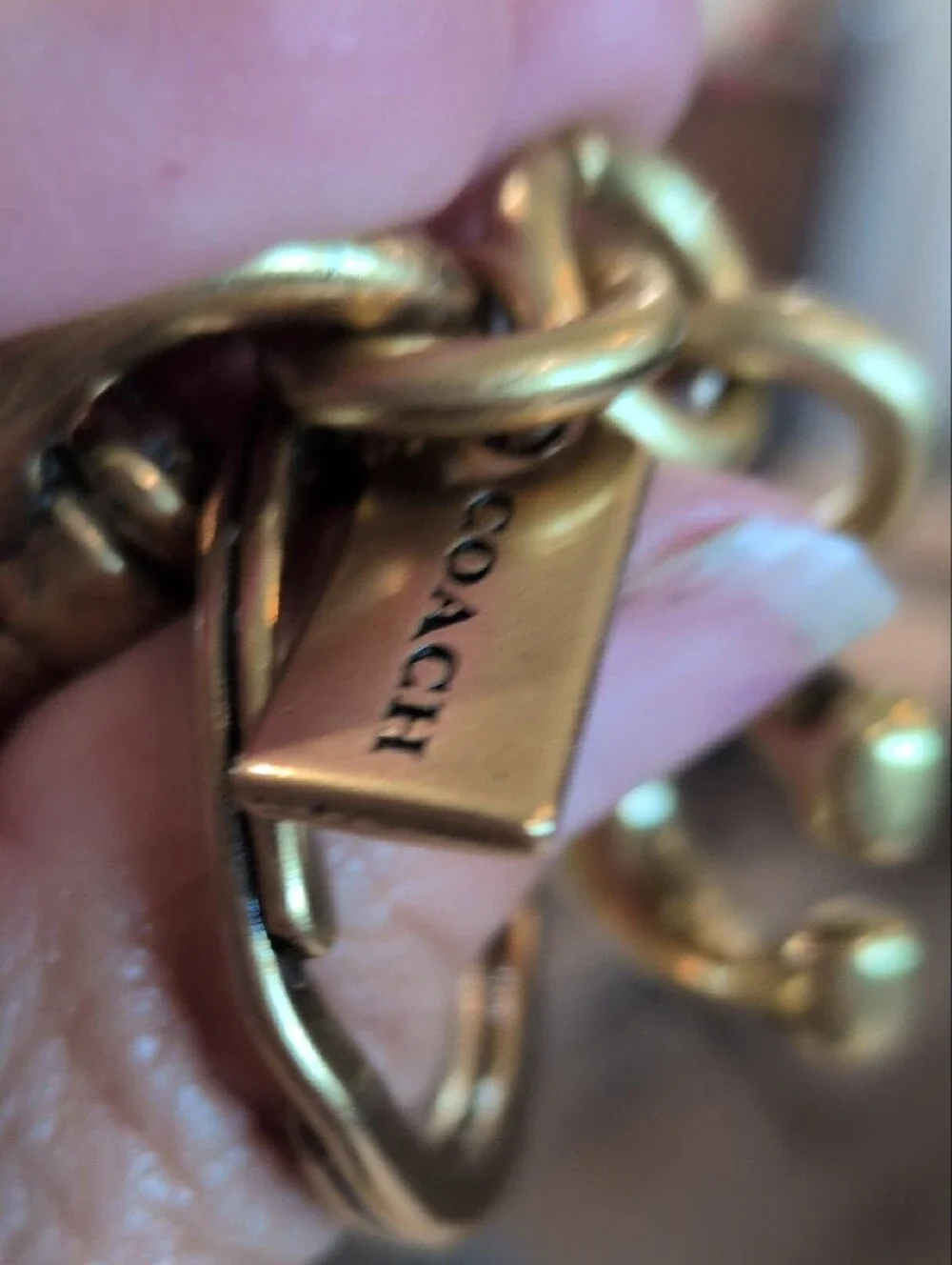 Coach Gold-Tone C Keyring Charm